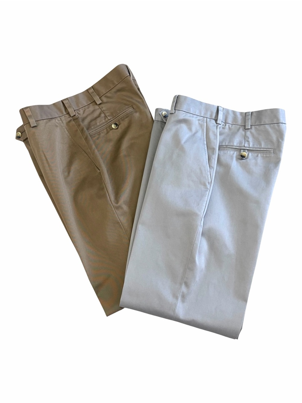 Jos. A Bank Travelers Tailored Fit Grey & Brown Chino Pants (2) - New - 32x32